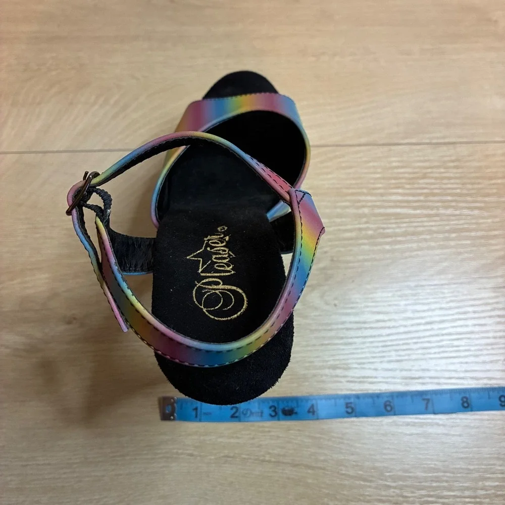 Pleaser Adore-708RS Rainbow Ombre Platform Sandals Black 7 Inch Heels Womens